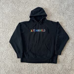 Travis Scott Astroworld Embroidered Black Hoodie Wish You Were Here Tour XL